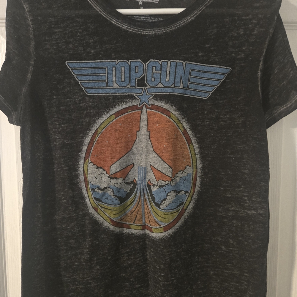 Vintage Top Gun Graphic Tee - Charcoal